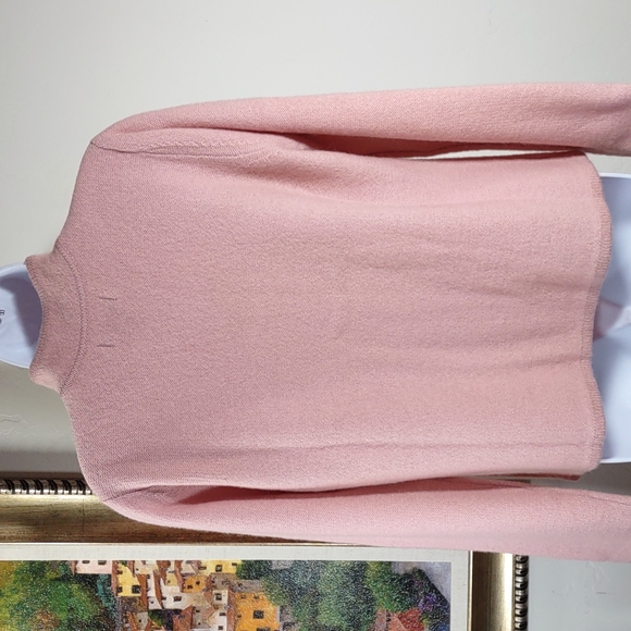 Northern Isles Pale Pink Wool Zip Front Sweater - Picture 4 of 6